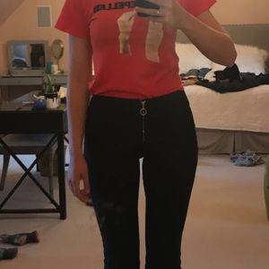 Pants - Cropped, Slight Flare, Cool Zipper!